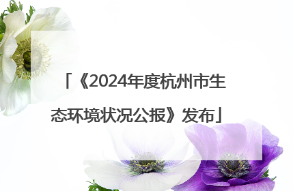 《2024年度杭州市生态环境状况公报》发布