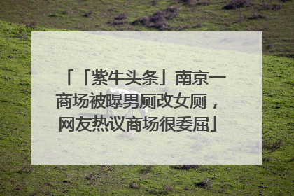 「紫牛头条」南京一商场被曝男厕改女厕,网友热议商场很委屈