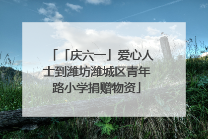 「庆六一」爱心人士到潍坊潍城区青年路小学捐赠物资