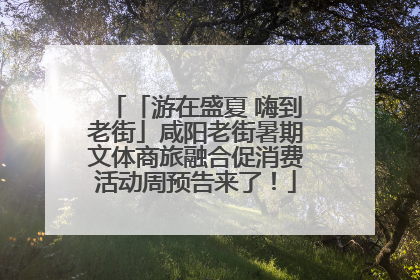 「游在盛夏 嗨到老街」咸阳老街暑期文体商旅融合促消费活动周预告来了！