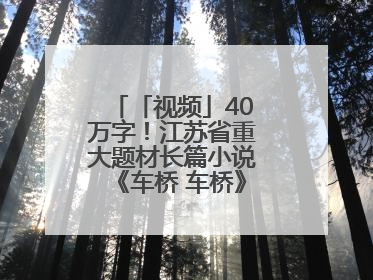 「视频」40万字！江苏省重大题材长篇小说《车桥 车桥》在淮安首发！