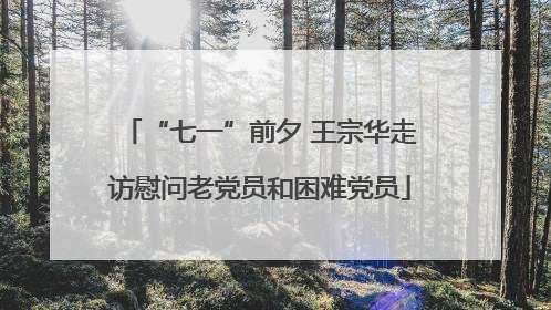 “七一”前夕 王宗华走访慰问老党员和困难党员