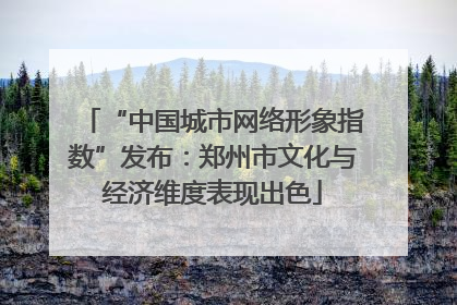 “中国城市网络形象指数”发布：郑州市文化与经济维度表现出色