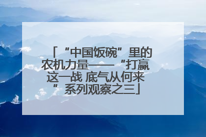 “中国饭碗”里的农机力量——“打赢这一战 底气从何来”系列观察之三