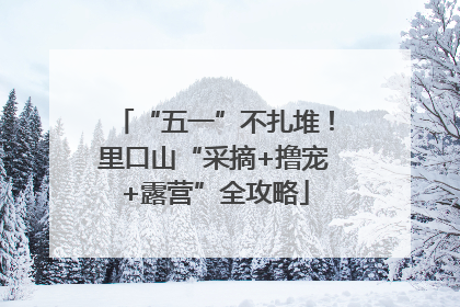 “五一”不扎堆！里口山“采摘+撸宠+露营”全攻略
