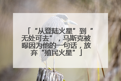 “从登陆火星”到“无处可去”，马斯克被曝因为他的一句话，放弃“殖民火星”