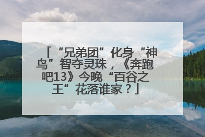 “兄弟团”化身“神鸟”智夺灵珠，《奔跑吧13》今晚“百谷之王”花落谁家？
