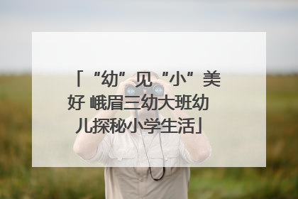 “幼”见“小”美好 峨眉三幼大班幼儿探秘小学生活