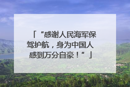 “感谢人民海军保驾护航，身为中国人感到万分自豪！”