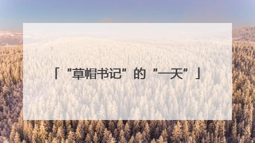 “草帽书记”的“一天”