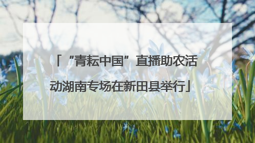 “青耘中国”直播助农活动湖南专场在新田县举行