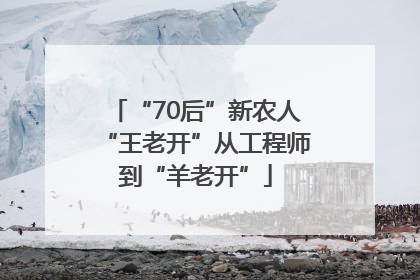 “70后”新农人“王老开”从工程师到“羊老开”
