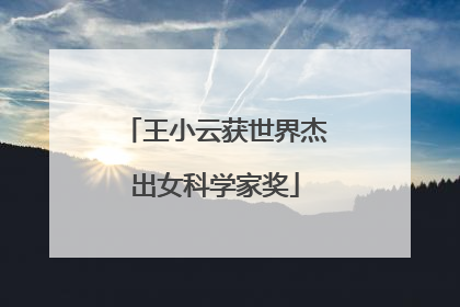 王小云获世界杰出女科学家奖