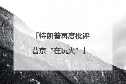 特朗普再度批评普京“在玩火”