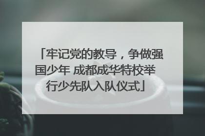 牢记党的教导，争做强国少年 成都成华特校举行少先队入队仪式