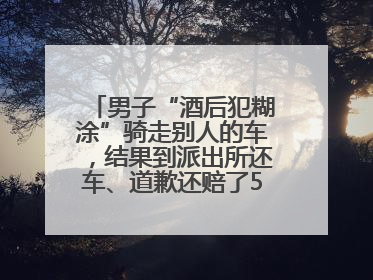 男子“酒后犯糊涂”骑走别人的车，结果到派出所还车、道歉还赔了500元