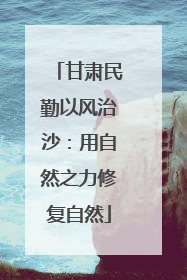 甘肃民勤以风治沙：用自然之力修复自然