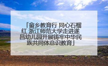 畲乡教育行 同心石榴红 浙江师范大学走进遂昌幼儿园开展铸牢中华民族共同体意识教育