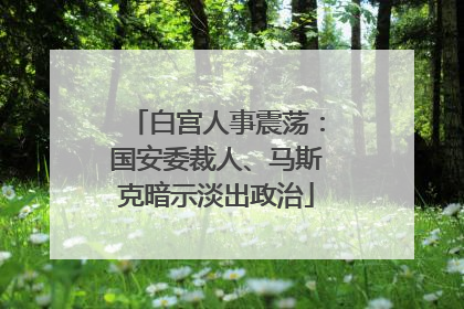 白宫人事震荡：国安委裁人、马斯克暗示淡出政治