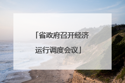 省政府召开经济运行调度会议