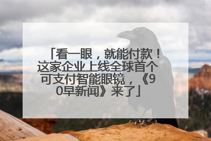 看一眼，就能付款！这家企业上线全球首个可支付智能眼镜，《90早新闻》来了