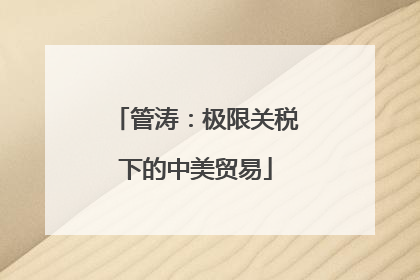管涛：极限关税下的中美贸易