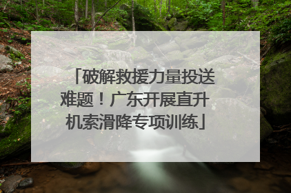破解救援力量投送难题！广东开展直升机索滑降专项训练