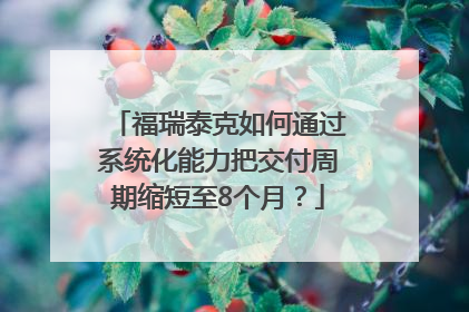 福瑞泰克如何通过系统化能力把交付周期缩短至8个月？
