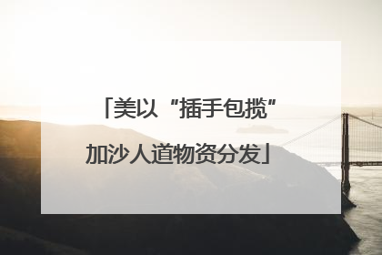 美以“插手包揽”加沙人道物资分发