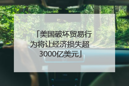 美国破坏贸易行为将让经济损失超3000亿美元