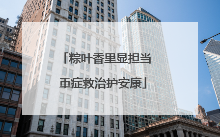 粽叶香里显担当 重症救治护安康