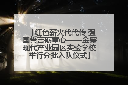 红色薪火代代传 强国誓言砺童心——金寨现代产业园区实验学校举行分批入队仪式