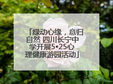 绿动心缘，意归自然 四川长宁中学开展5•25心理健康游园活动