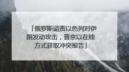 俄罗斯谴责以色列对伊朗发动攻击，普京以在线方式获取冲突报告