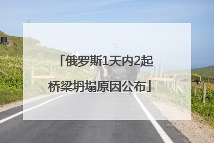 俄罗斯1天内2起桥梁坍塌原因公布