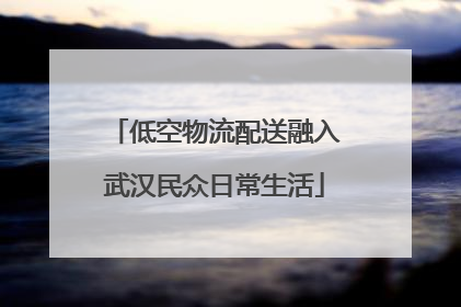 低空物流配送融入武汉民众日常生活