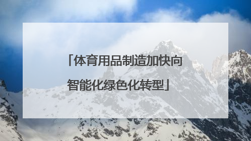 体育用品制造加快向智能化绿色化转型