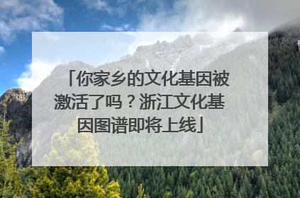 你家乡的文化基因被激活了吗？浙江文化基因图谱即将上线