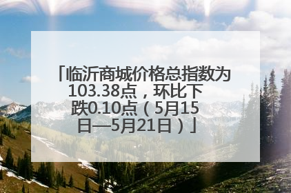 临沂商城价格总指数为103.38点，环比下跌0.10点（5月15日—5月21日）
