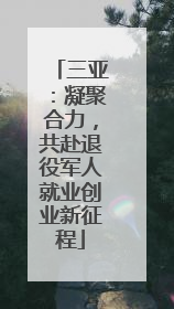 三亚：凝聚合力，共赴退役军人就业创业新征程