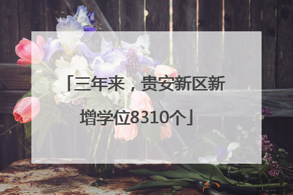 三年来，贵安新区新增学位8310个