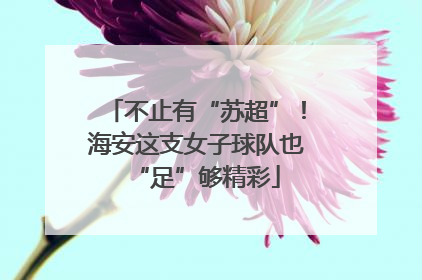 不止有“苏超”！海安这支女子球队也“足”够精彩