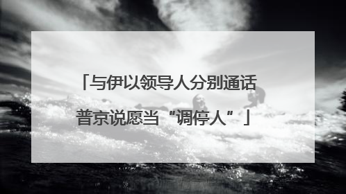 与伊以领导人分别通话 普京说愿当“调停人”