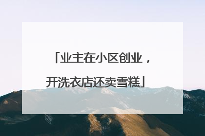 业主在小区创业，开洗衣店还卖雪糕