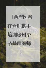 两岸医者在合肥携手培训贵州毕节基层医师