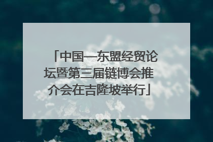 中国—东盟经贸论坛暨第三届链博会推介会在吉隆坡举行