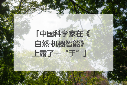 中国科学家在《自然·机器智能》上露了一“手”