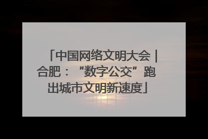 中国网络文明大会｜合肥：“数字公交”跑出城市文明新速度