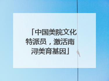 中国美院文化特派员，激活南浔美育基因