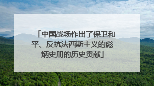 中国战场作出了保卫和平、反抗法西斯主义的彪炳史册的历史贡献
